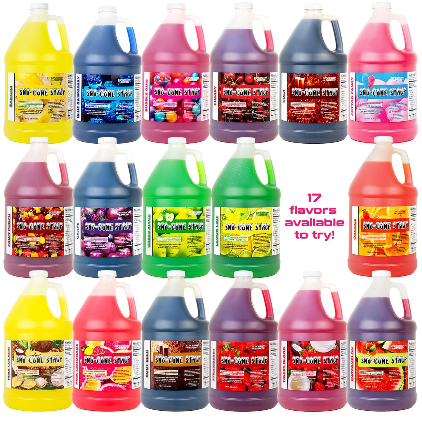 Bubble Gum Snow Cone & Shave Ice Syrup-case-4 Gallons