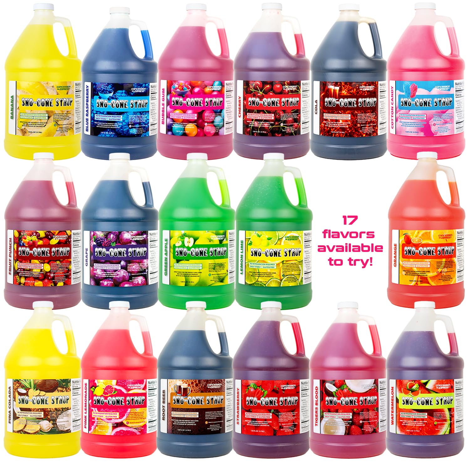 Bubble Gum Snow Cone & Shave Ice Syrup-case-4 Gallons