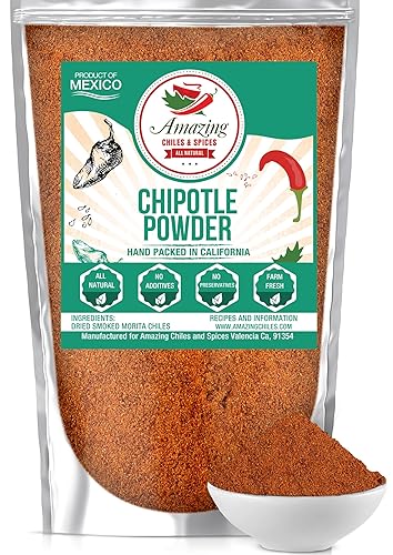 Chipotle Chili Powder Seasoning 8oz - Natural and Premium. Great For Meats, Grilling Rubs, Sauces, Salsa. Medium to High Heat - Sweet & Smoky Flavor