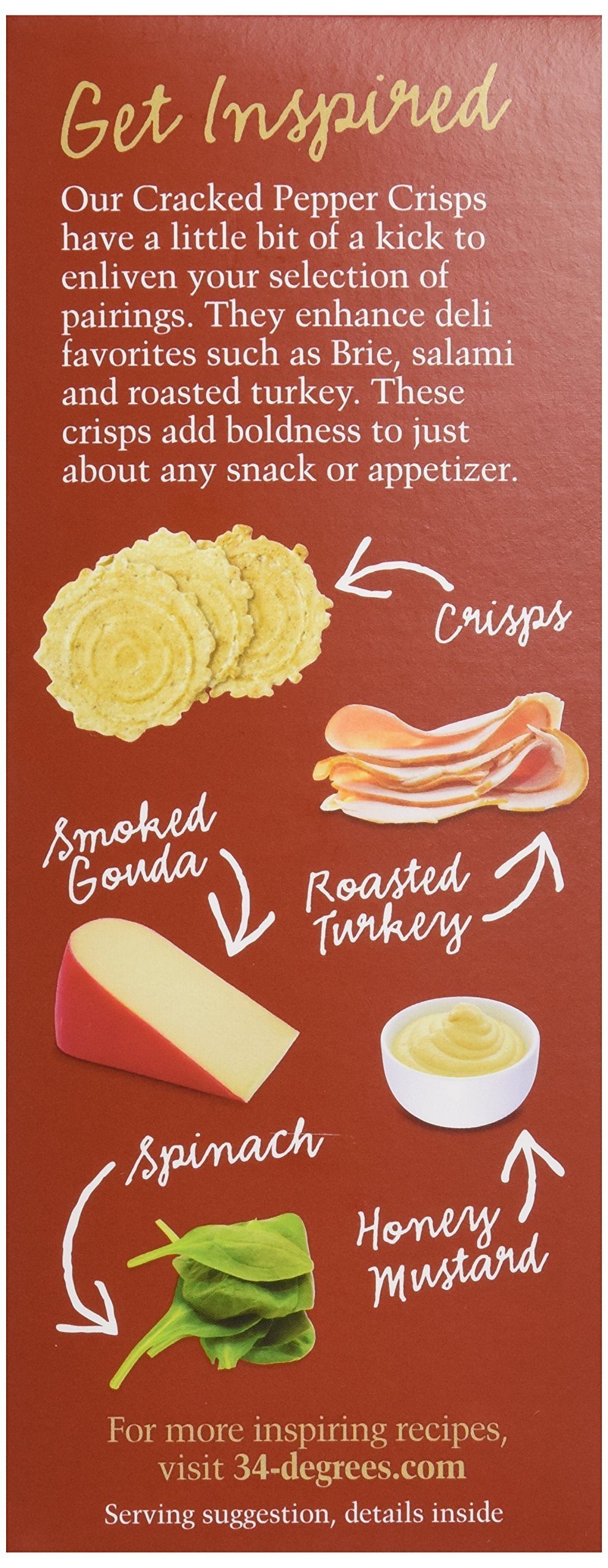 34 Degrees Crisps | Cracked Pepper Crisps | Thin, Light & Crunchy Crisps, Single Pack (4.5oz)