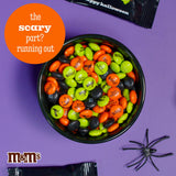 M&M’S WORLD Pre-Printed Halloween Candy - 2lbs of Bulk Candy in Resealable Pack for Halloween Party, Trick or Treat Favor, Halloween Dessert