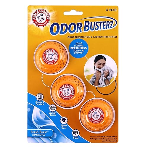 Arm & Hammer OdorBusterz® Odor Eliminator Balls, Fresh Burst, 3 Count - Baking Soda Odor Control for Closets, Drawers, Hampers & Small Spaces