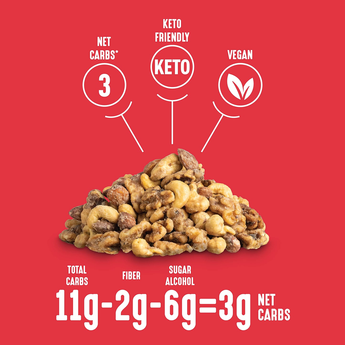 Lakanto Candied Nuts Maple Glazed - No Sugar Added, Sweetened with Monk Fruit, 3 Net Carbs, Keto Diet Friendly, Vegan, On the Go Snack Anytime (Maple