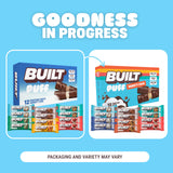 BUILT Bar Puff Protein Bars - Variety Pack - 15-17g Protein Snack Bars with Collagen - Calorie Conscious & Gluten Free - 12 Count, Variety May Vary