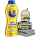 R&C Store Essentials Home Cleaning Bundle Kit, includes Multi-Purpose Soft Cleanser 26 oz + 2 Microfiber Cloths and 1 Non-Scratch Scrub Sponge