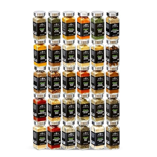 The Spice Lab Complete Organic Spices and Seasonings Set - 30 Jar Spice Kit Variety Pack - Complete Starter Spice Set Great BBQ, Grilling and Spice
