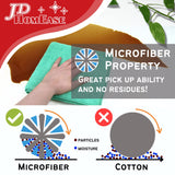 JD Homease Microfiber Cleaning Cloths,12 Pack, 16"x16", All-Purpose, Softer, Highly Absorbent, Lint-Free, Reusable, Washable Pro Towels, Red