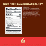 Neon Sour Gummi Bears Candy Bulk | 2-Pound Bag | Assorted Fruit Flavored Sour Gummies | Chewy Candy for Parties, Snacking, Buffets, and Dessert