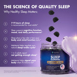 Raspberry Gummies Melatonin 10mg, Magnesium & L-Theanine- Vegan, Non-GMO, Sugar Free