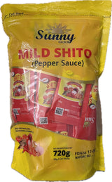 Sunny Gold Shito Pepper Sauce, 24 Sticks, 720g, Individual Packets for Travel (Mild)