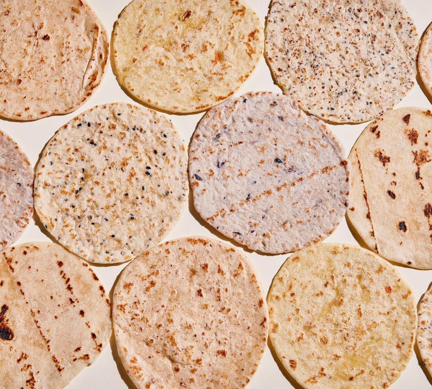 Eureka Tortilla Variety Pack | Artisanal Flour Tortillas | 2 Organic Plain Delicious, 1 Blueberry and Maple, 1 Cinnamon Horchata, 1 Pickled Jalapeño