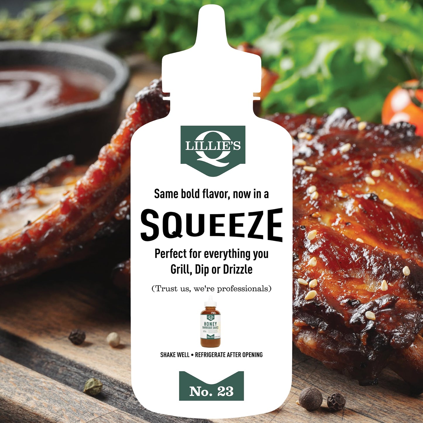 Lillie's Q Honey Barbecue Sauce, Naturally Sweetened with Honey & Date Syrup, No Refined Sugar, BBQ Sauce for Ribs, Chicken Wings, Grilling & Dipping