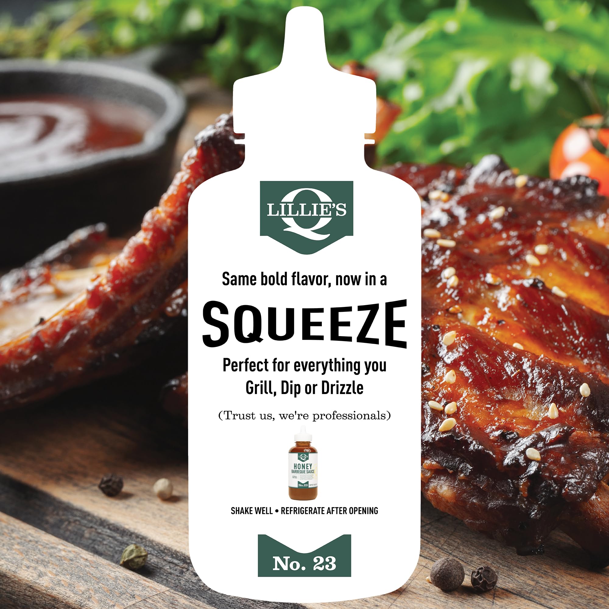 Lillie's Q Honey Barbecue Sauce, Naturally Sweetened with Honey & Date Syrup, No Refined Sugar, BBQ Sauce for Ribs, Chicken Wings, Grilling & Dipping