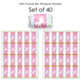 Big Dot of Happiness Rainbow Unicorn - Mini Candy Bar Wrapper Stickers - Magical Unicorn Baby Shower, Birthday Party Small Favors - 40 Count