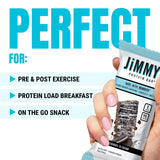 JiMMYBAR! - Cookies N Cream Protein Bars 19g Protein Bar - 7g Low Sugar - 12 Count - 58g Health Bars - Functional Snack with Real Food Ingredients