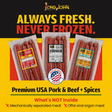 Long John Snacks Dried Salami Sticks - High Protein Smoked Meat Sticks Bulk Pack - Handcrafted From Fresh, Never-Frozen Cuts of USA Beef and Pork