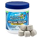 Organic Plumber Septic Tank Cleaner Treatment, Bacteria x Natural Enzyme Flushable Bio Tabs, Rid Sewage Waste & Clean Field System, 1 Year of Tablets