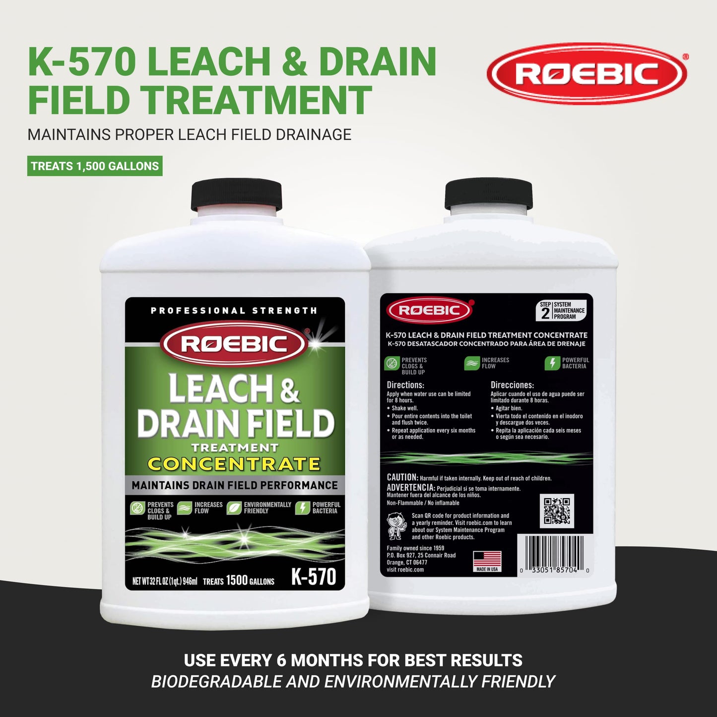 Roebic K-570-Q 32-Ounce Leach And Drain Field Opener Concentrate