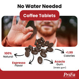 PriFa Espresso Coffee Tablets - Water-Free Coffee, Instant Coffee On-The-Go, Sugar-Free, Pocket-Friendly, Portable Caffeine Boost - 30mg Caffeine, 25