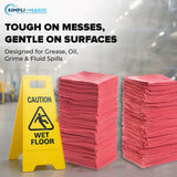 Simpli-Magic Cotton Shop Towels 14"x12" (110 Pack) - Reusable Cleaning Shop Rags for Automobiles, Industries, Garage and Homes (Red)