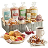Wolferman's Bakery Favorites Tray, Deluxe Tin With Cinnamon Raisin, Sourdough, Multigrain Honey & Original English Muffins, Kringle, Scone, Cinnamon