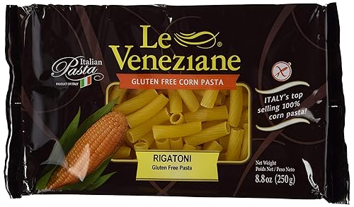 Le Veneziane - Italian Rigatoni Pasta [Gluten-Free], (4)- 8.8 oz. Pkgs - PACK OF 4
