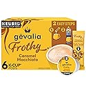 Gevalia Frothy 2-Step Artificially Flavored Caramel Macchiato Espresso Style K-Cup Coffee Pods & Froth Packets Kit, 6 ct Box