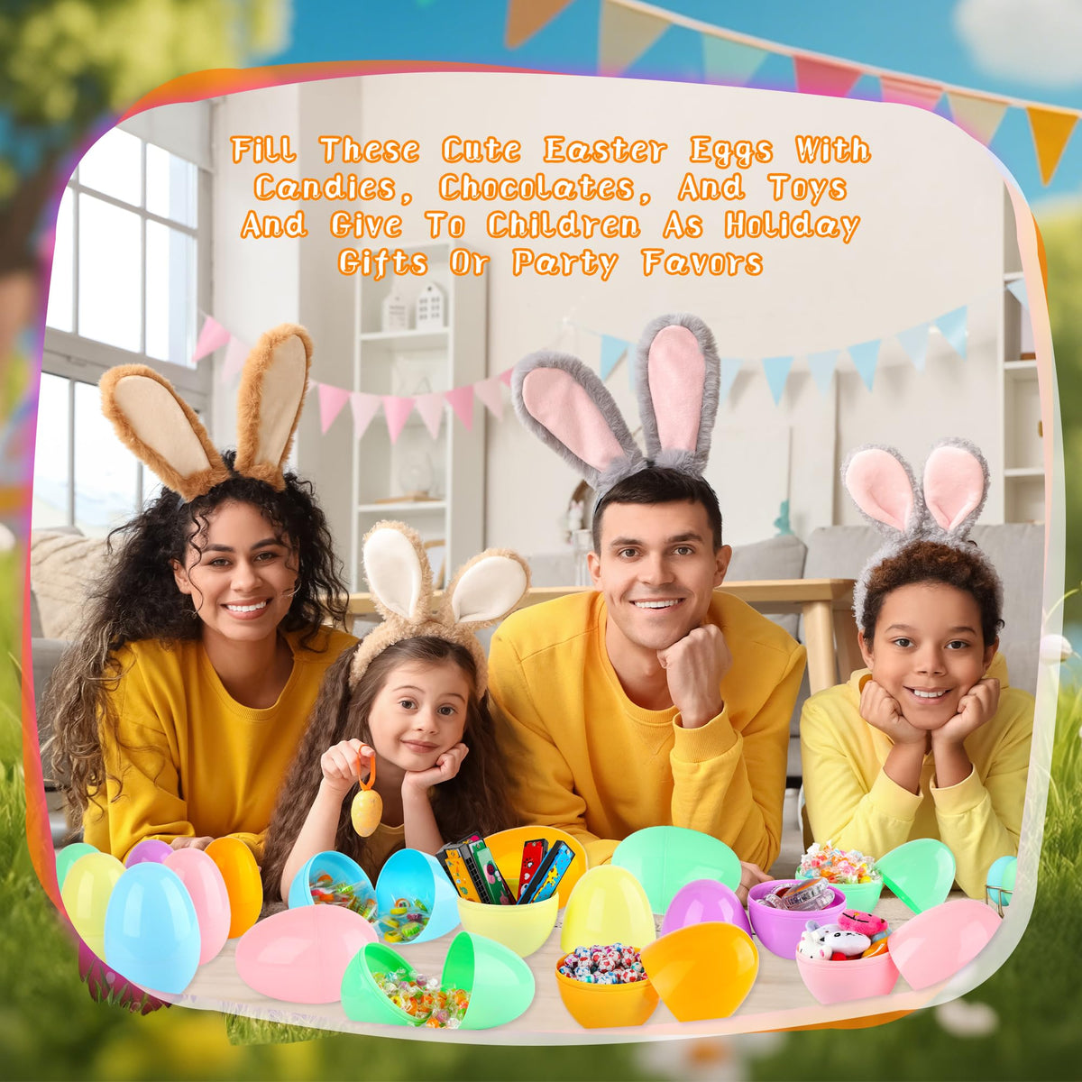 Barblog 12 Pcs 5 Inch/ 6 Inch/ 8 Inch Plastic Easter Eggs Fillable Assorted Macarons Eggs Large Empty Egg for Easter Filling Treats, Gift Baskets or