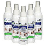 LivePure Anti-Allergen 3 OZ Fabric Spray for Household Surfaces. Plant-Based Allergy Spray for Dust Mites and Pet Dander. Fragrance Free - 5 Pack