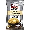 Boulder Canyon Kettle Cooked Potato Chips, Sea Salt & Cracked Pepper, 5 Ounce (Pack of 12)