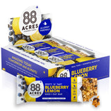 88 Acres Granola Bars, Blueberry Lemon, 12 Count, School Safe, Allergen Free Seed & Oat Snack Bar, Gluten & Nut Free, Vegan, Non-GMO & Kosher