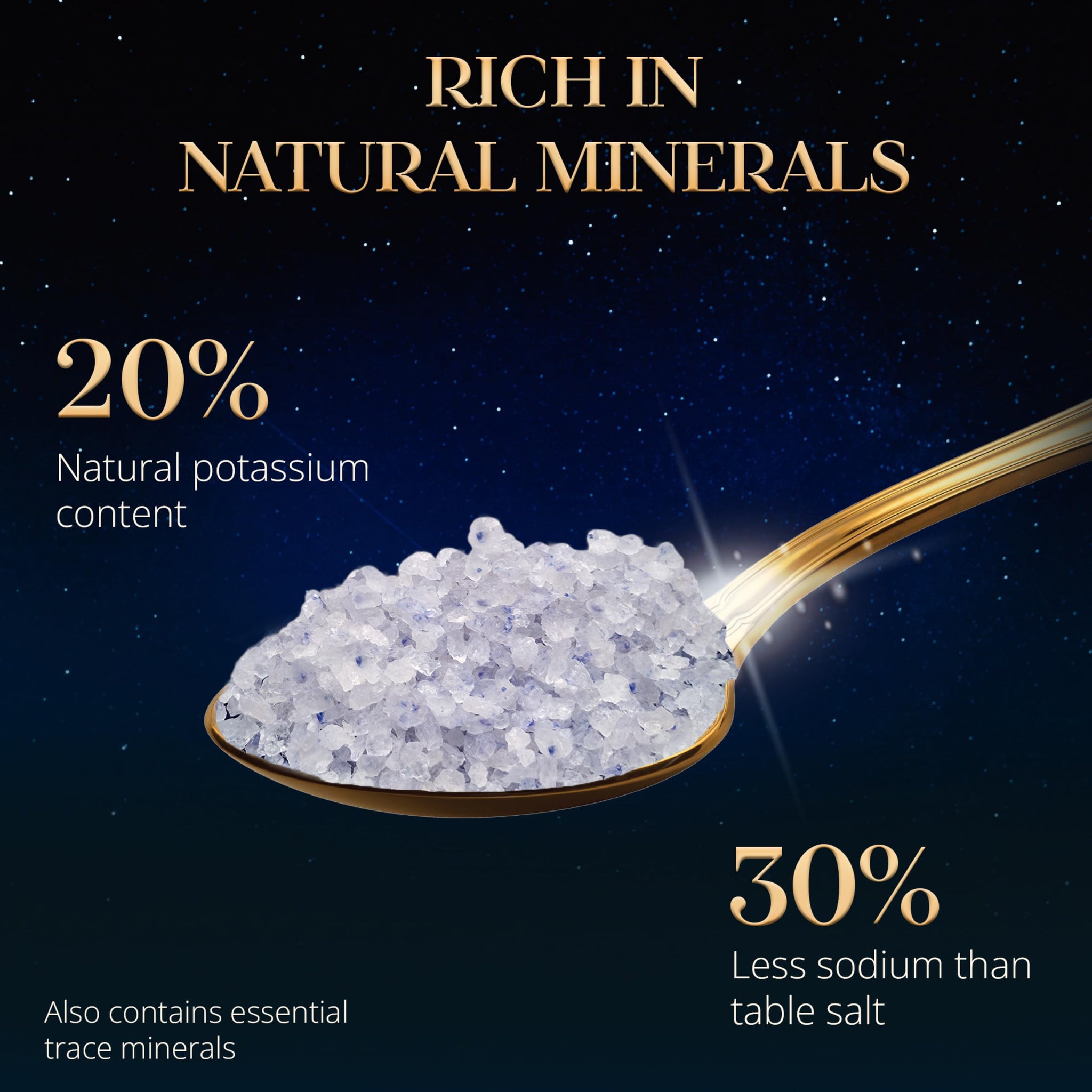 Maris Eclat Blue Salt Coarse Crystals - Premium Gourmet Mineral Salt - Naturally Rich in Potassium with Lower Sodium Than Regular Table Salt
