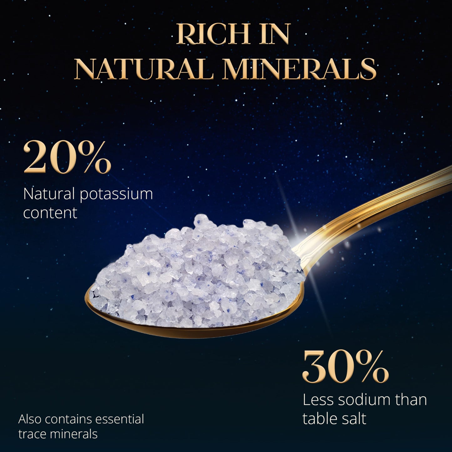 Maris Eclat Blue Salt Coarse Crystals - Premium Gourmet Mineral Salt - Naturally Rich in Potassium with Lower Sodium Than Regular Table Salt