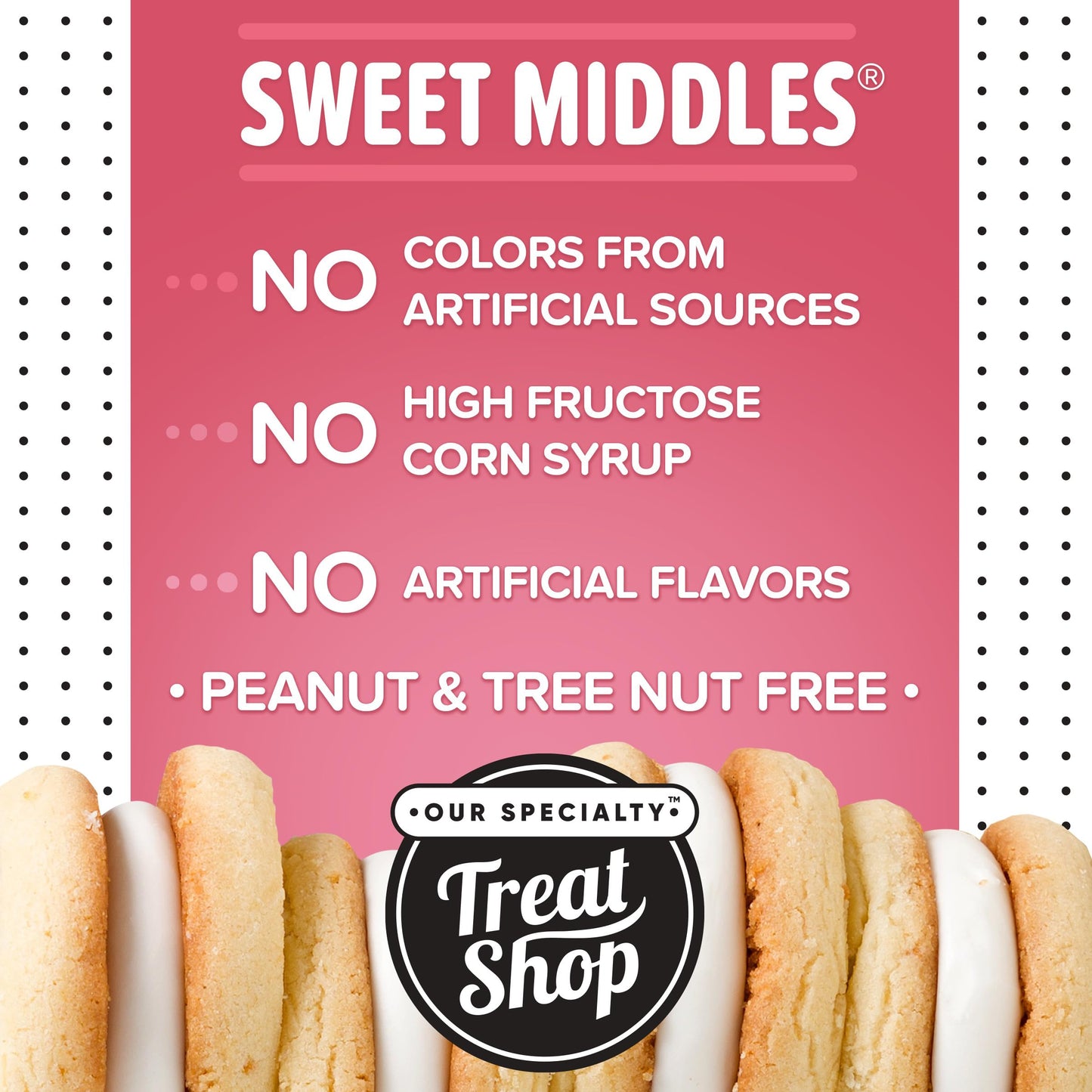 Our Specialty Crème Brulee Sweet Middle Sandwich Cookies, Nut Free Dessert, 6 Cookies, 7.75 Ounces