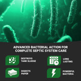 Roebic K-47-Q Cesspool Treatment: Prevents Clogging, Buildup, Exclusive Bacteria Digests Paper, Destroys Sludge - 32 Ounces, White/Green