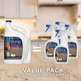 Bona Hardwood Floor Cleaner Refill - 128 fl oz - Unscented - Refill for Bona Spray Mops and Spray Bottles - Residue-Free Floor Cleaning Solution