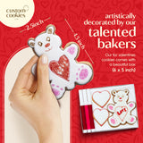 Valentines Day Cookies Gift Basket Decorating Kit With Edible Markers, Gourmet Food Gifts Set, Unique Fun Treat For Kids Valentines Gifts, 3 Count