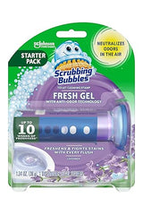 Scrubbing Bubbles Fresh Gel Toilet Bowl Cleaning Stamps, Helps Keep Toilet Clean and Helps Prevent Limescale & Rings, Lavender Scent, 1 Dispenser
