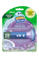 Scrubbing Bubbles Fresh Gel Toilet Bowl Cleaning Stamps, Helps Keep Toilet Clean and Helps Prevent Limescale & Rings, Lavender Scent, 1 Dispenser