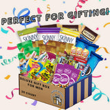 Snack Box Gift for Men - Almonds, Trail Mix, Granola Bars, Pretzels, Popcorn, Cookies, Candy and More - Ultimate Care Package for Him by Bussin Boxes