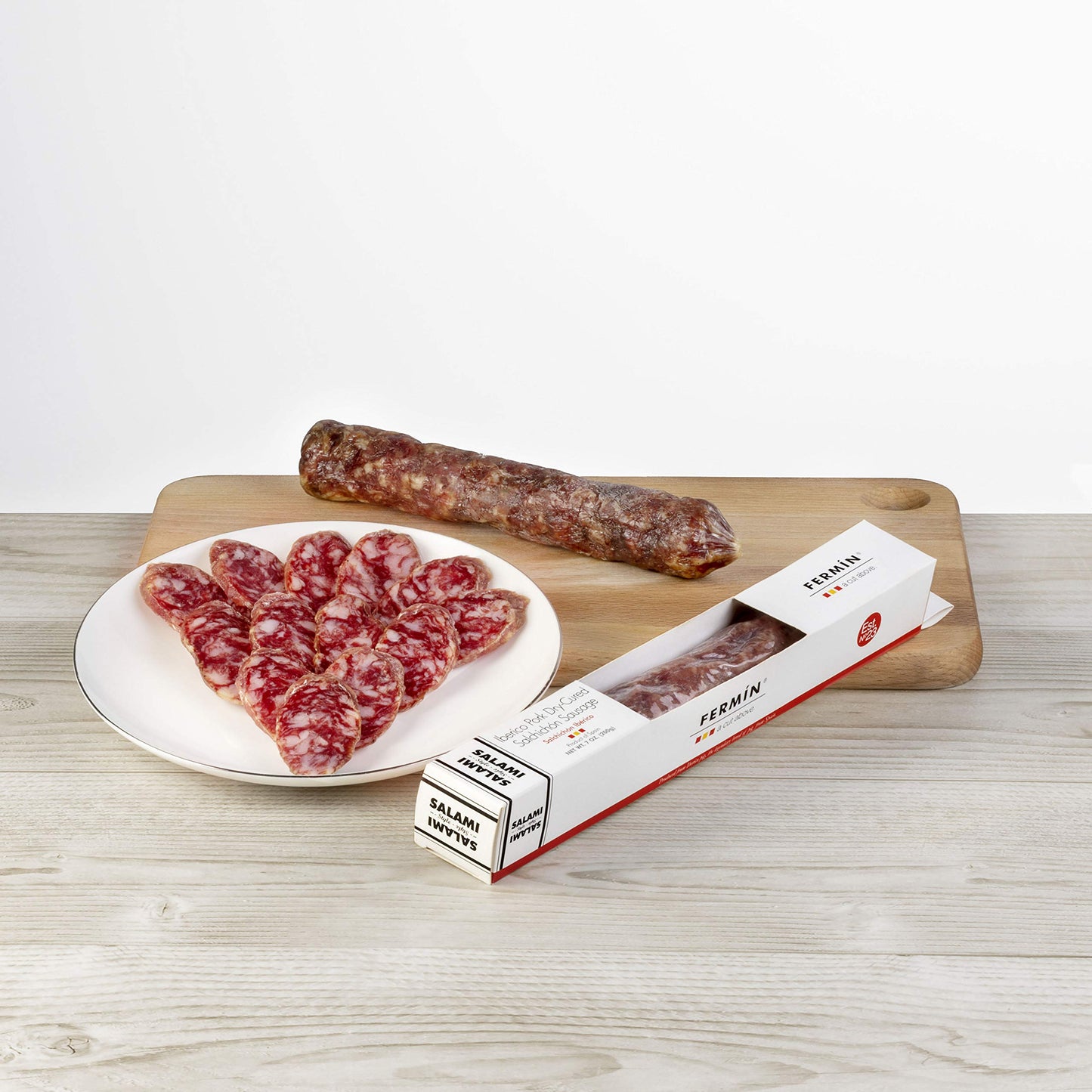 Fermin Salchichon- Dry-Cured Iberico Sausage, 7 oz | Premium Spanish Charcuterie Made with Iberico Pork