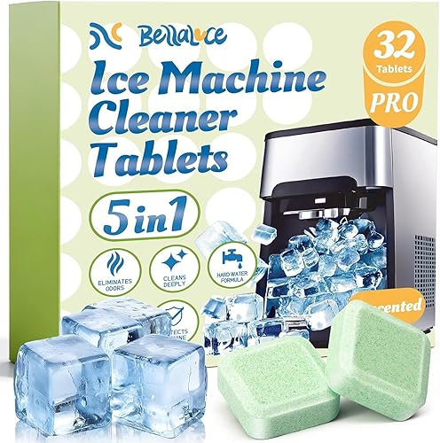 Bellaluce Ice Machine Cleaner Tablets, Portable & Commercial Ice Makers, Food-Grade Scale Remover for Fresh, Odor-Free Ice