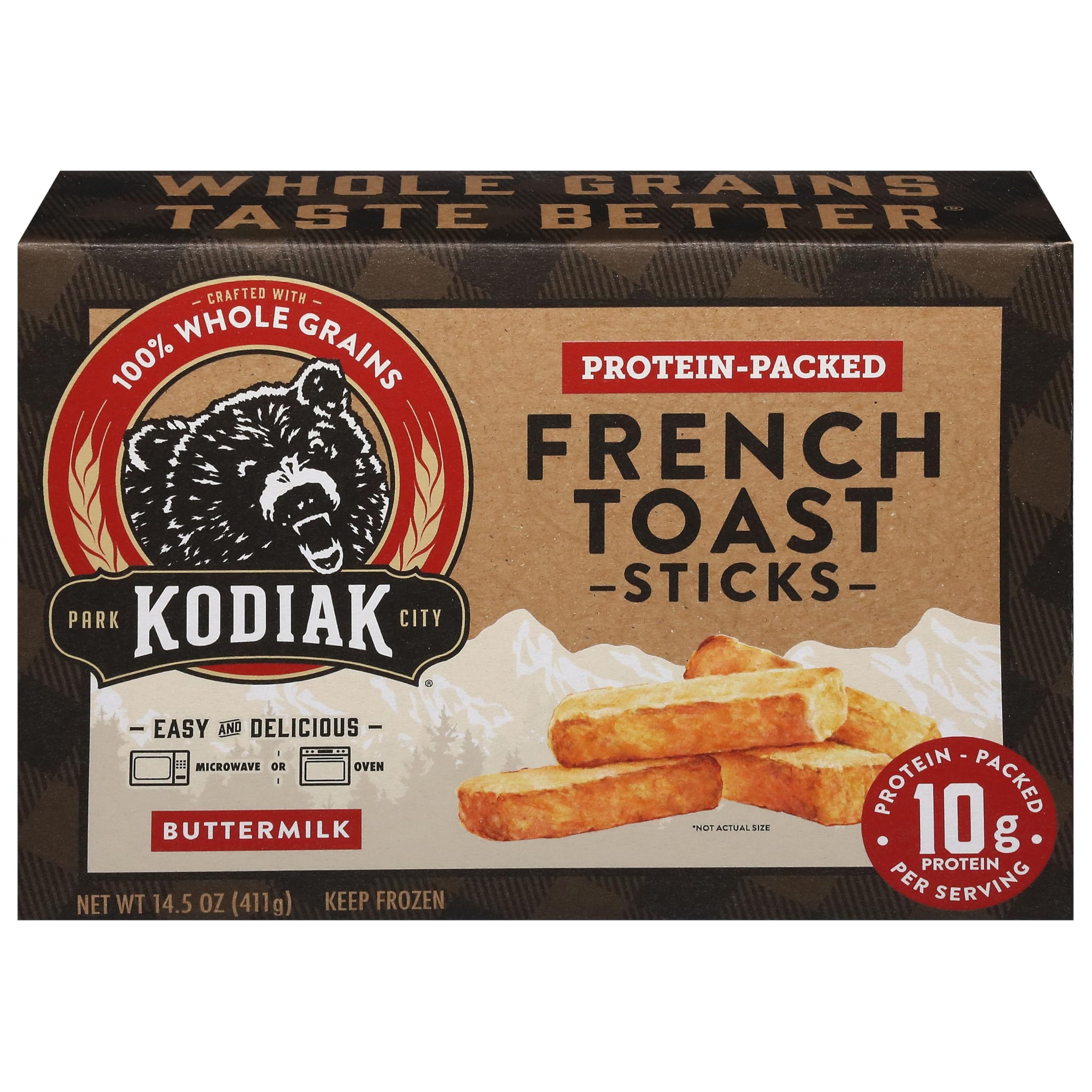 Kodiak, Frozen Breakfast Protein Packed Buttermilk French Toast Sticks, 14.5 Ounce