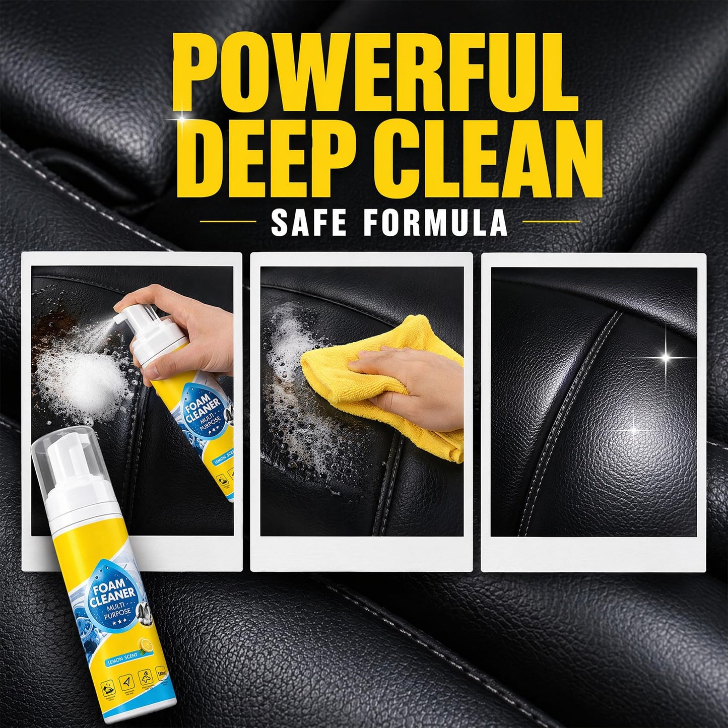 Luhaka 4-In-1 Multi-Enzyme Foam Cleaner, Multi-Purpose Foam Cleaner, For Car Interior, Kitchen Grease, Bathroom Tiles, Deep Cleaning (1PC)