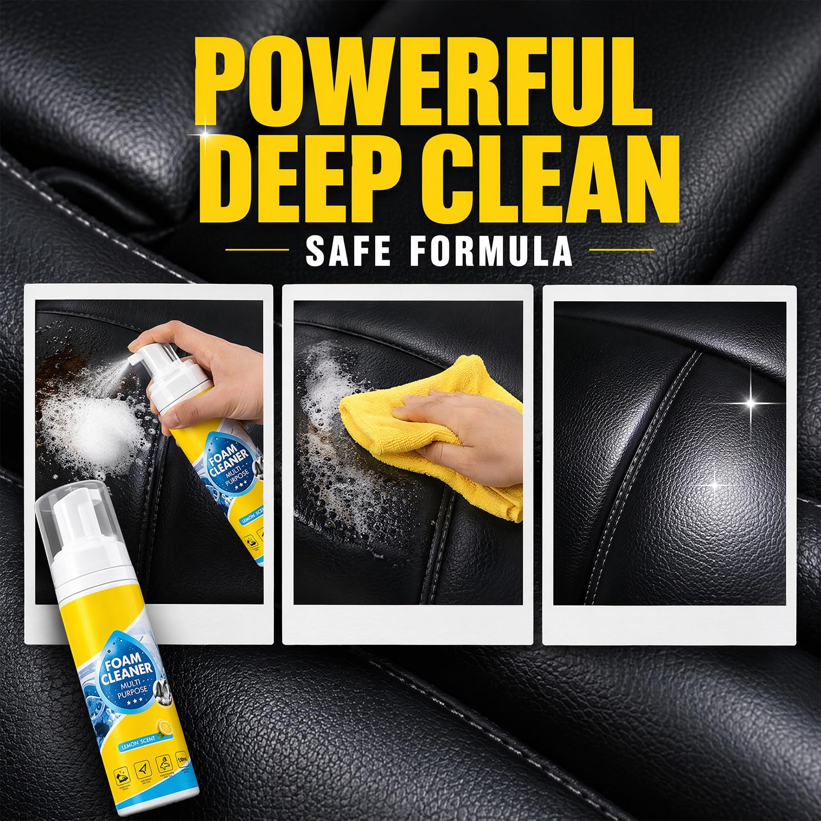 Luhaka 4-In-1 Multi-Enzyme Foam Cleaner, Multi-Purpose Foam Cleaner, For Car Interior, Kitchen Grease, Bathroom Tiles, Deep Cleaning (1PC)