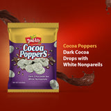 Cocoa Poppers™ Dark w/ White - 3 oz x 24 ct. - Peg Bag - Dark Chocolate Flavor with White Nonpareils, Delicious Gourmet Treat - Rich, Crunchy,
