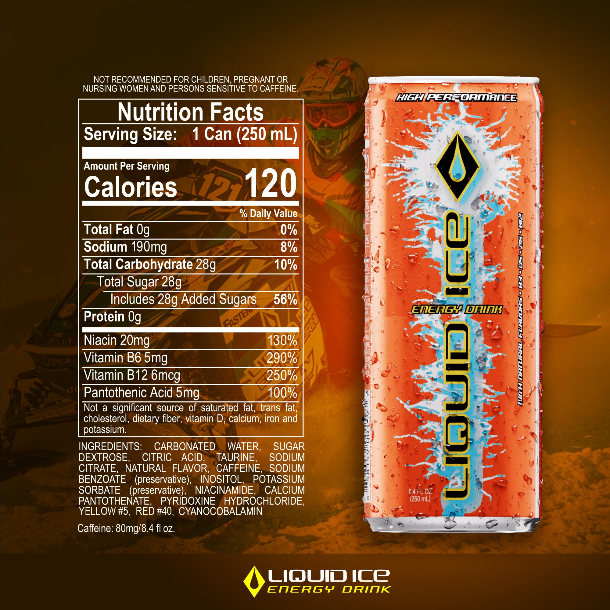 Liquid Ice Energy Drink - Citrus Pop (8.3 Fl Oz, 24 Count)