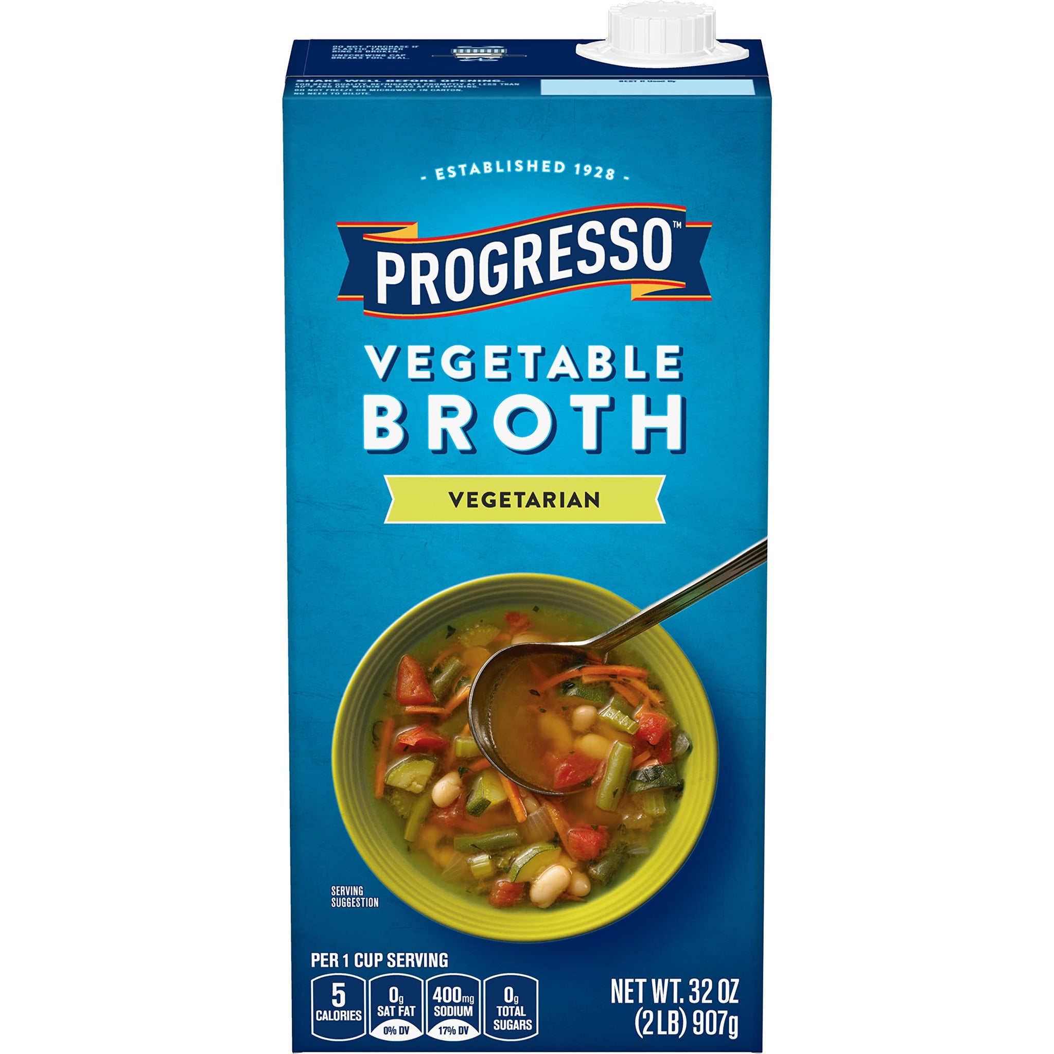 Progresso Vegetable Broth, Vegetarian, Gluten Free, 32 oz