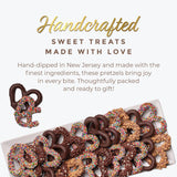 CRAVINGS BY ZOE Valentines Day and Birthday Chocolate Covered Pretzels Gift Bag 8 oz | Gourmet Kosher Milk & Dark Belgian Chocolate Candy Food Gift