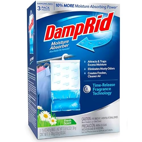 DampRid Hanging Bag Moisture Absorber for Closets, Pure Linen, 3 Pack, 16 oz. Each; Traps Excess Moisture for Fresher, Cleaner Air